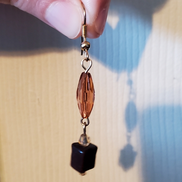 Brown Bead Earrings - Picture 2 of 2